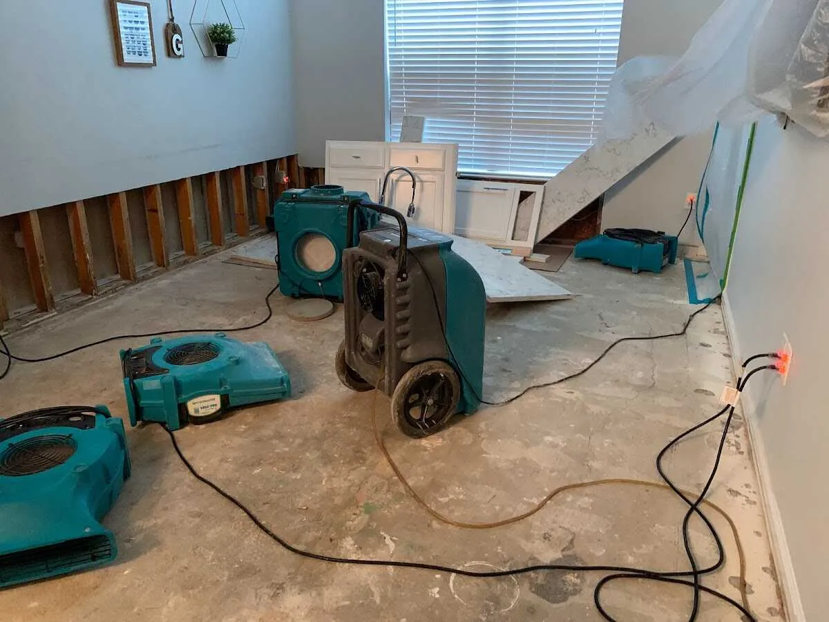 Dehumidifier in flood-cut room for Water Extraction & Removal in Kenai